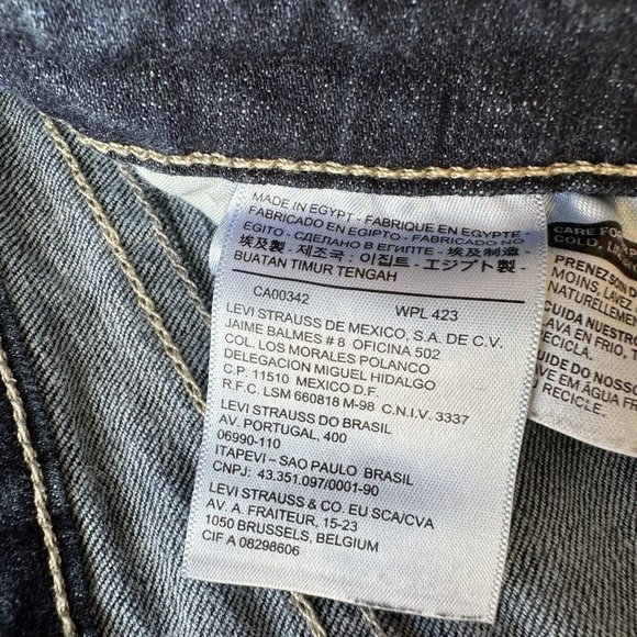 Levi 518 Jeans Womens 31x31 Superlow Bootcut Blue Dark Wash Denim Mid Rise - Picture 13 of 15